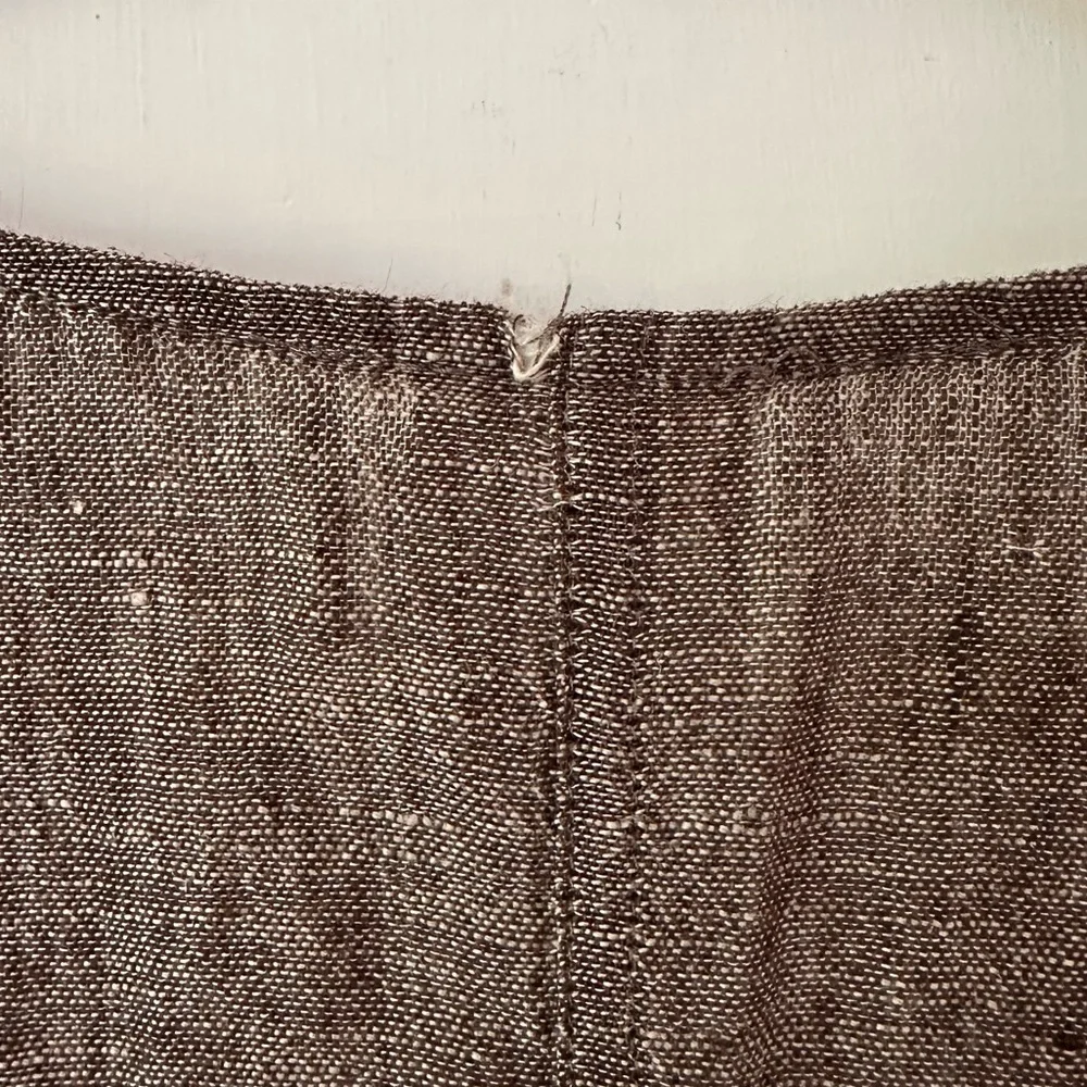 Match Point Linen Top Oversized Lagenlook Sz M Brown/Tan Lagenlook Minimalist - Picture 7 of 8